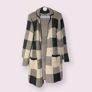 Cardigan Black & Gray Long with Pockets Large Love Tree